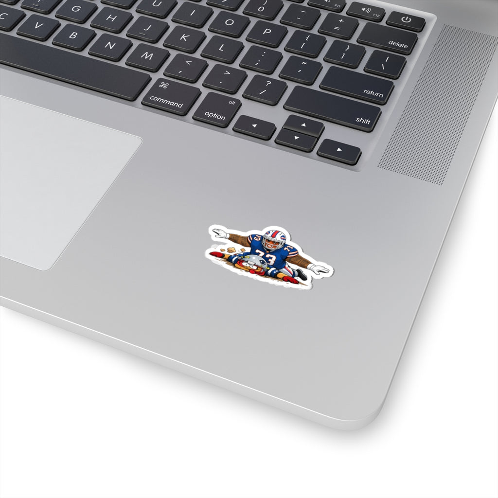 Look Mom No Hands Cartoon Football Tackle Sticker | Kiss-Cut Sticker