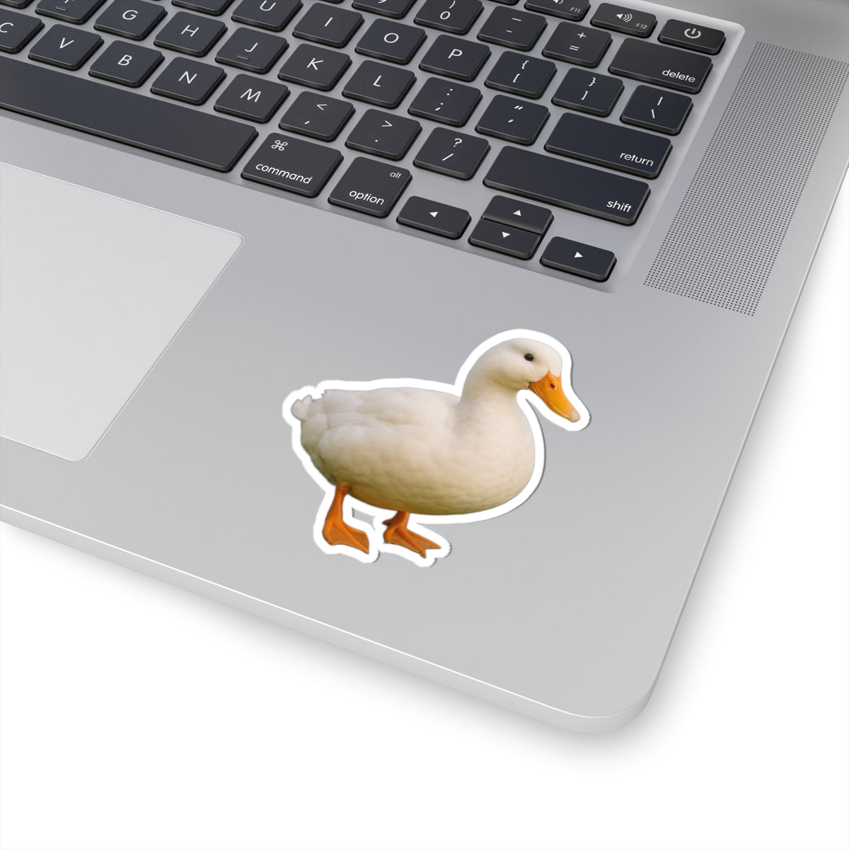 White Duck Kiss-Cut Sticker | Cute Duck Laptop Decal, Farm Animal Vinyl