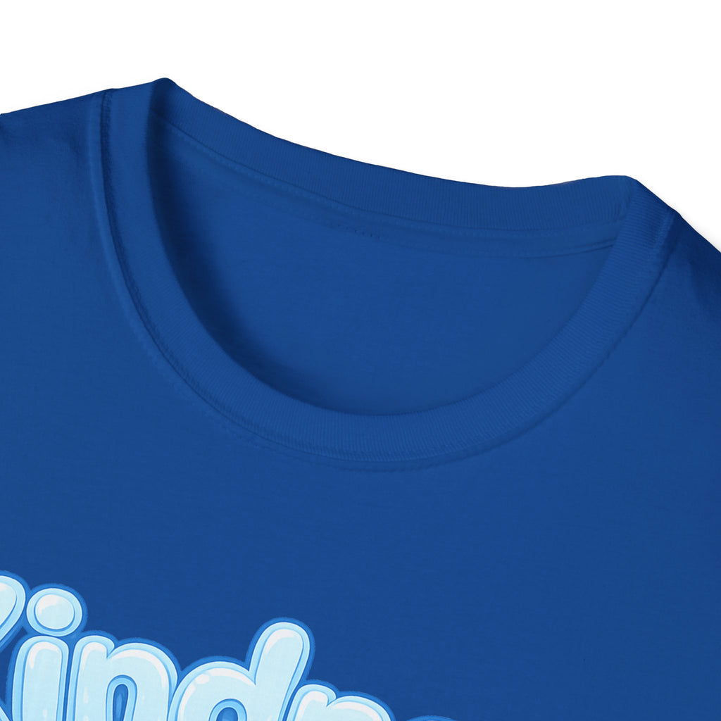 Kindness bubble text T-Shirt | Positive message, pastel blue lettering