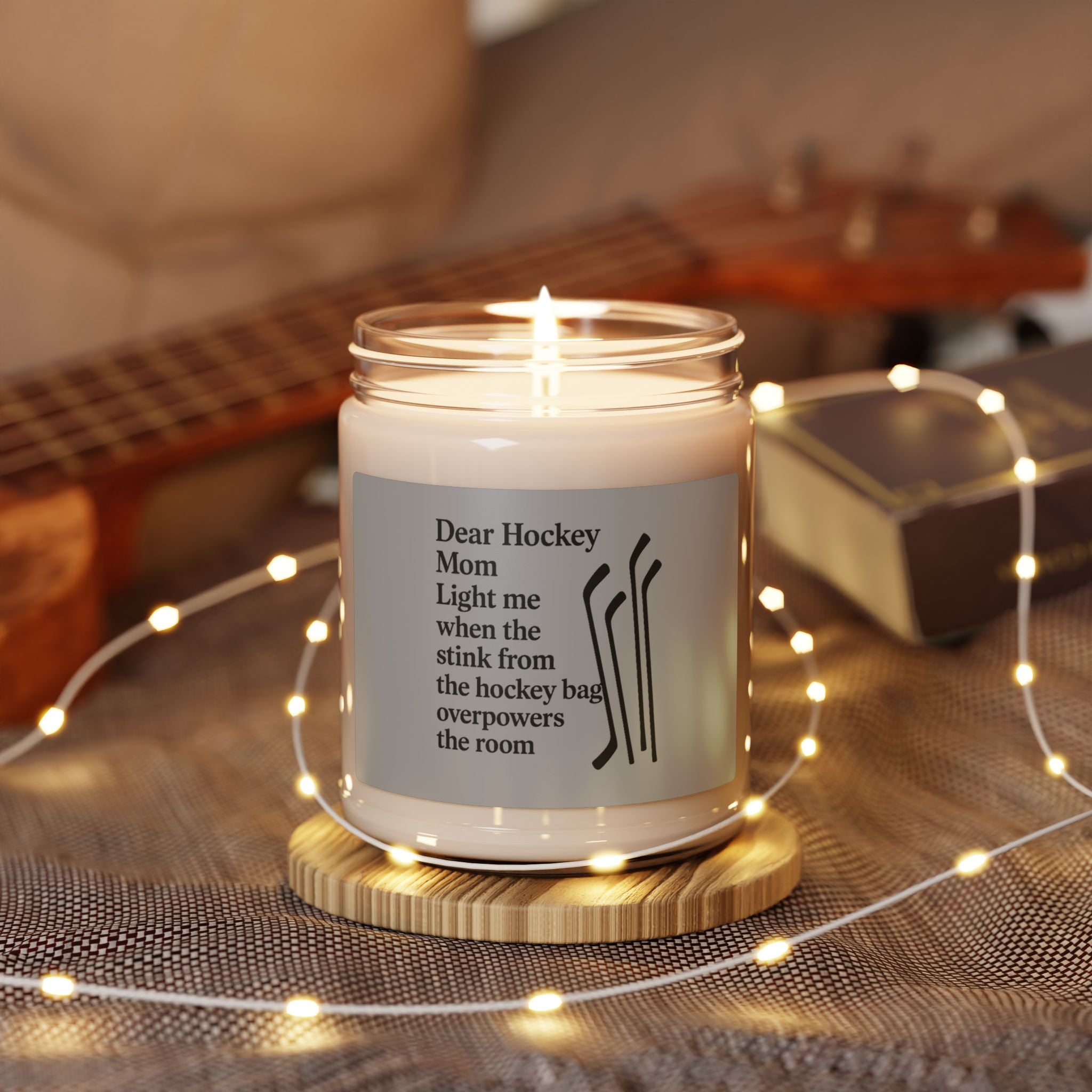 Dear Hockey Mom Quote Candle Soy Candle | Hockey Mom Humor, 9oz