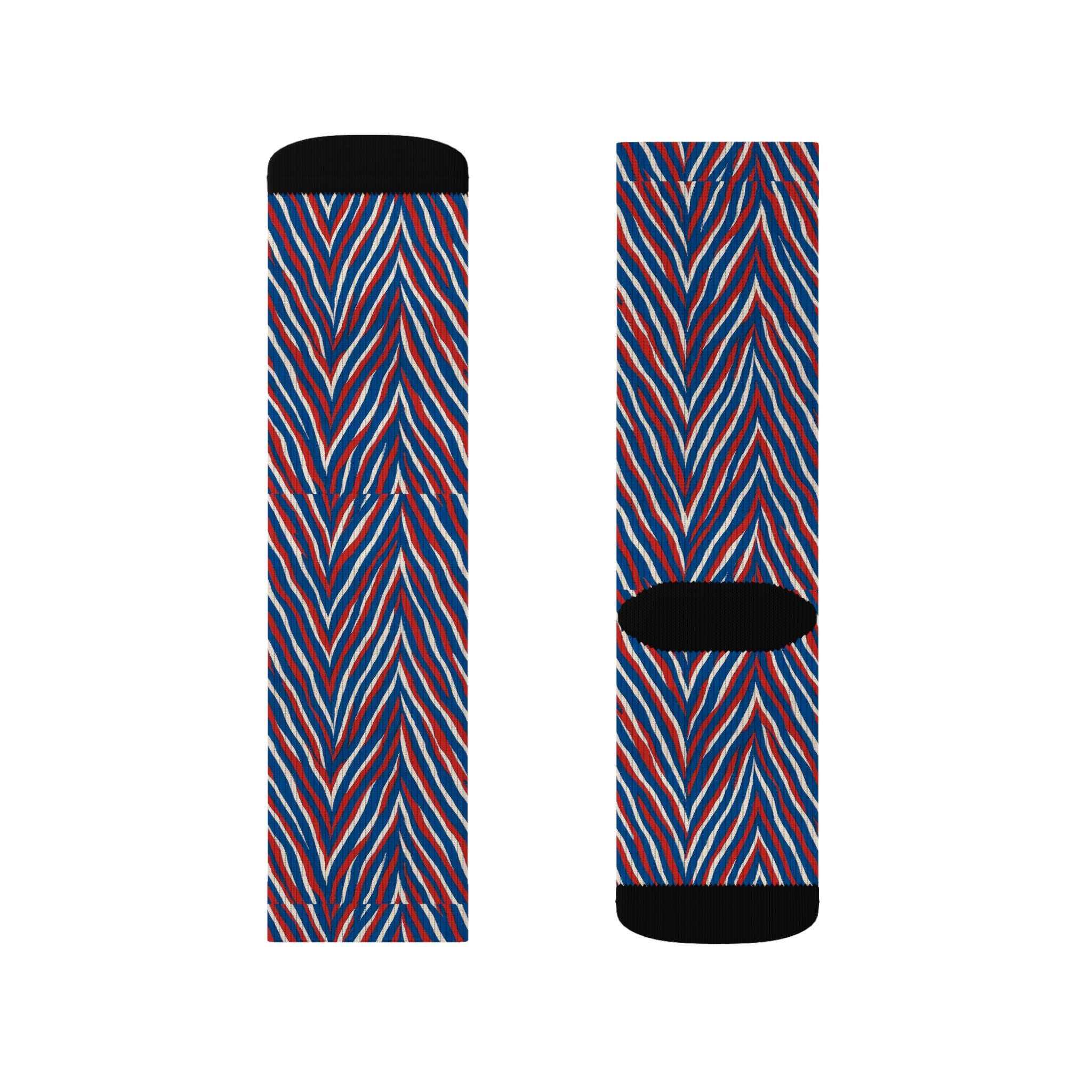 Red White Blue Chevron Pattern Socks | Sublimation Socks