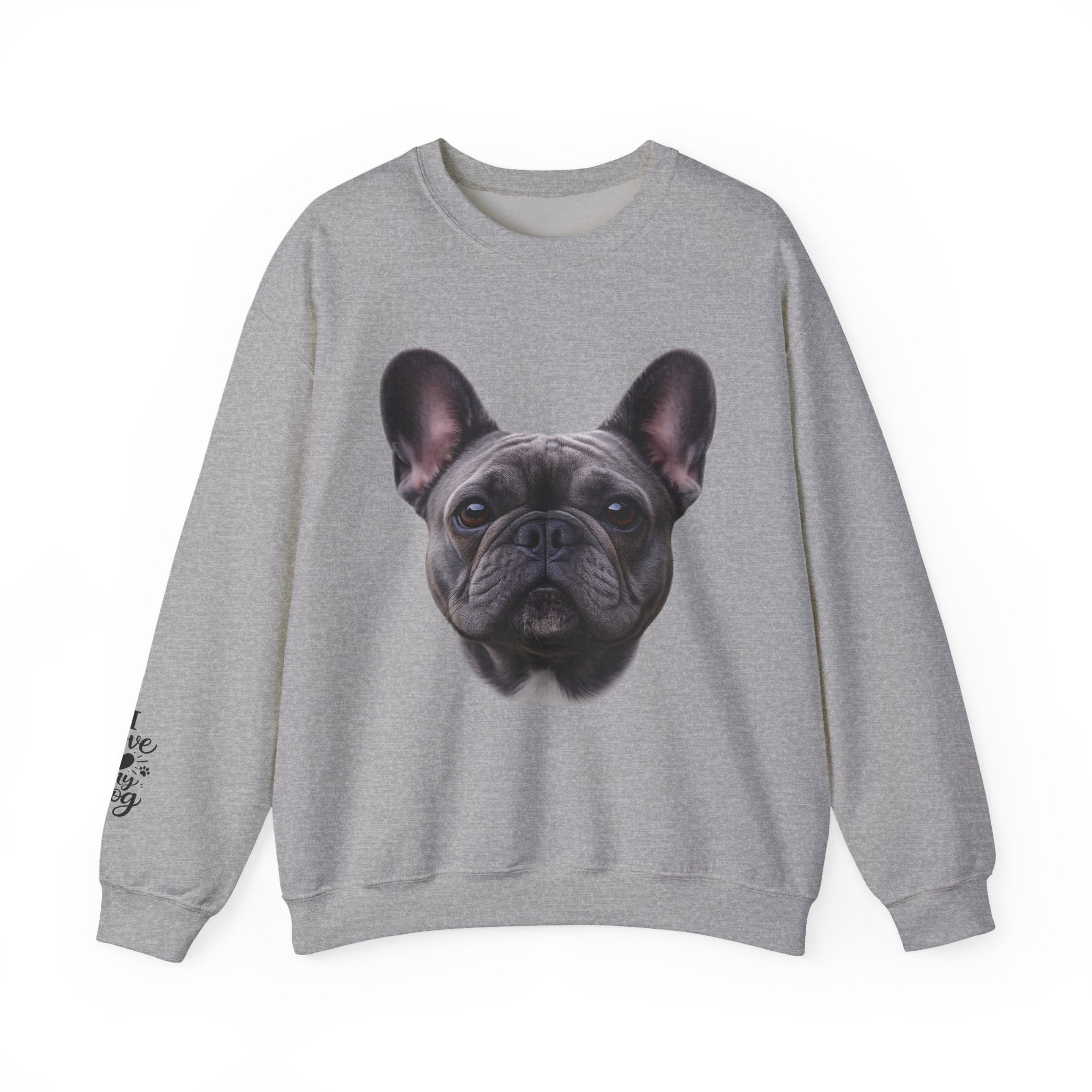 Black French Bulldog Face Sweatshirt | Frenchie Portrait Crewneck