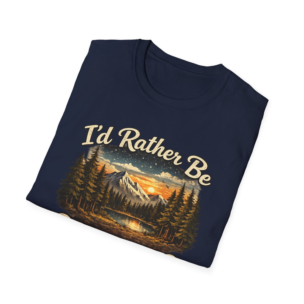 I'd Rather Be Camping T-Shirt | Mountain Forest Sunset Camping Shirt