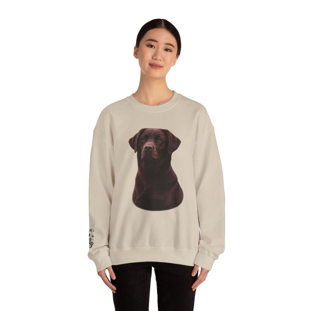 Chocolate Labrador Portrait Sweatshirt | Dog Face Crewneck