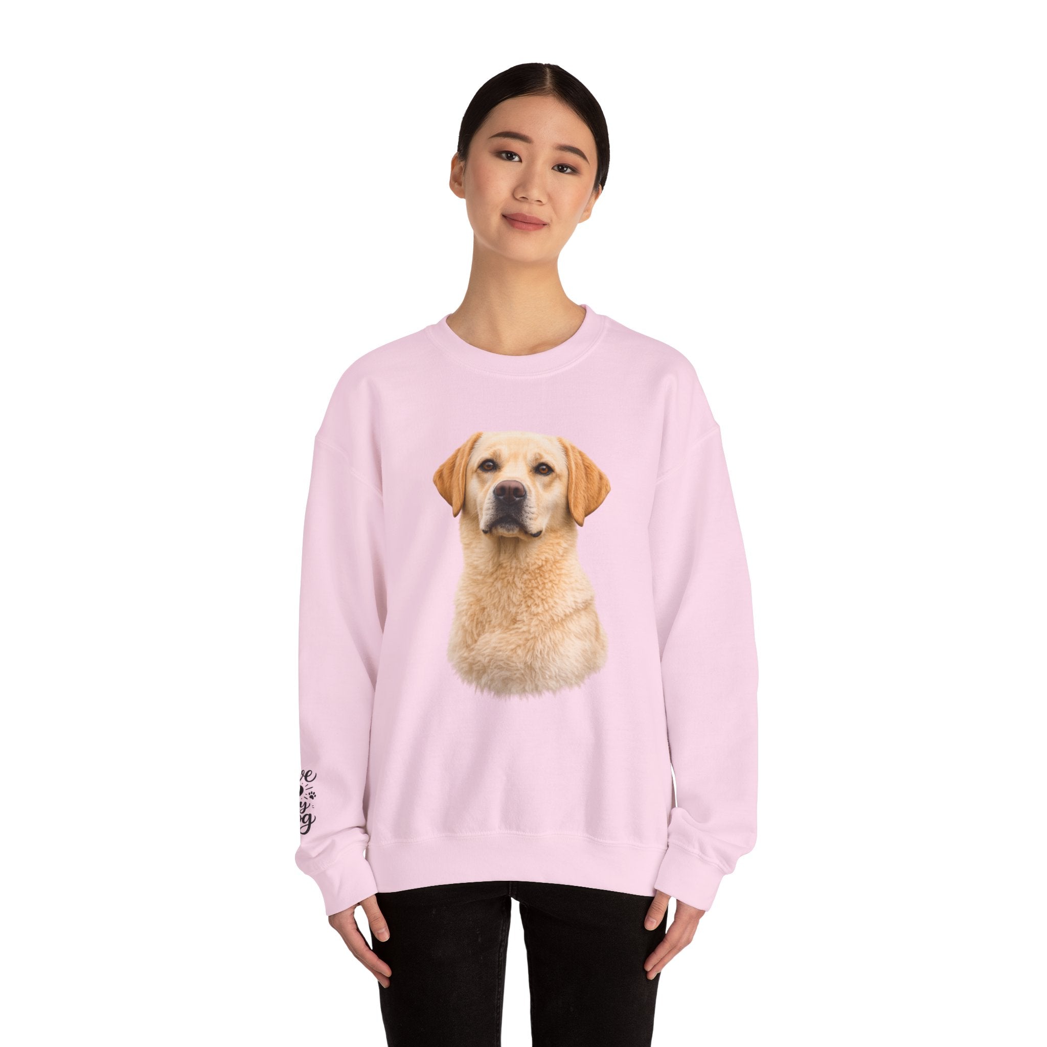 Yellow Labrador Retriever Portrait Sweatshirt | Dog Face Crewneck