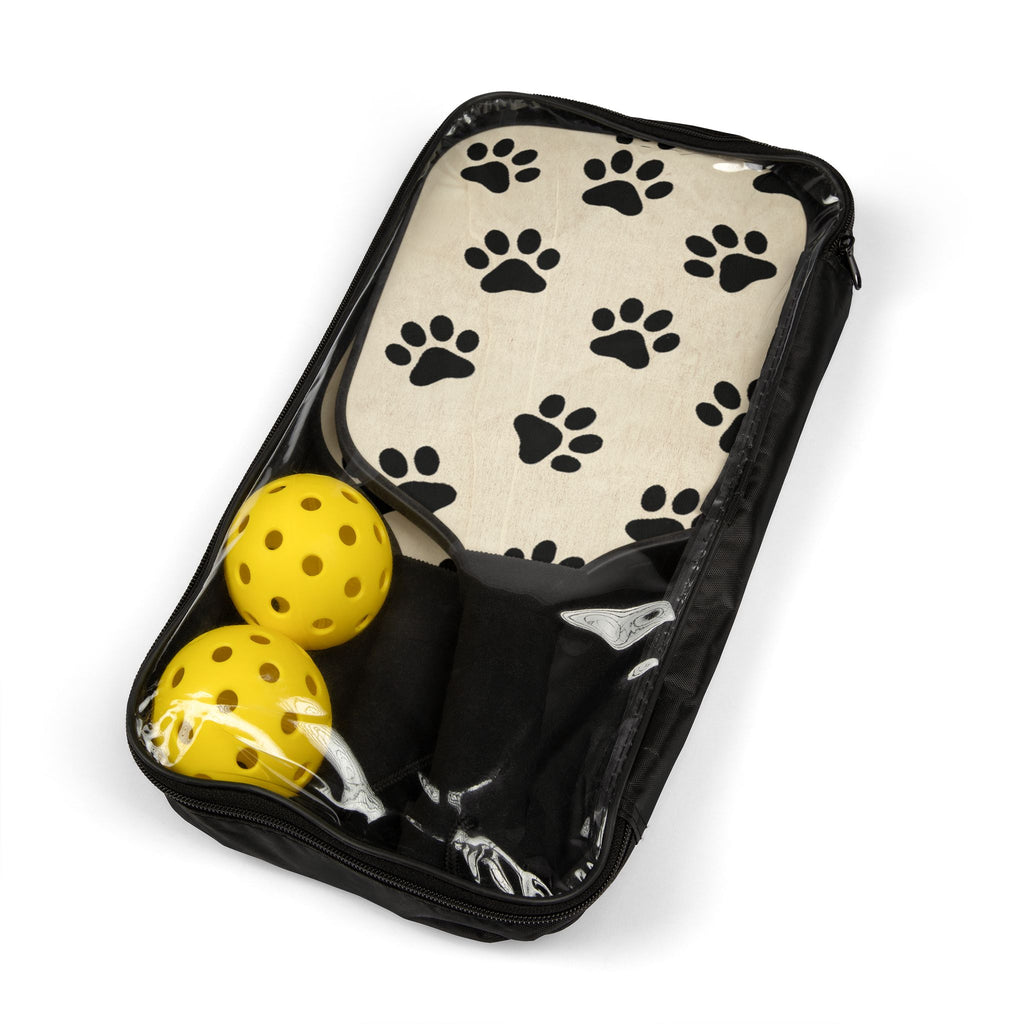 Black Paw Print Pickleball Paddle