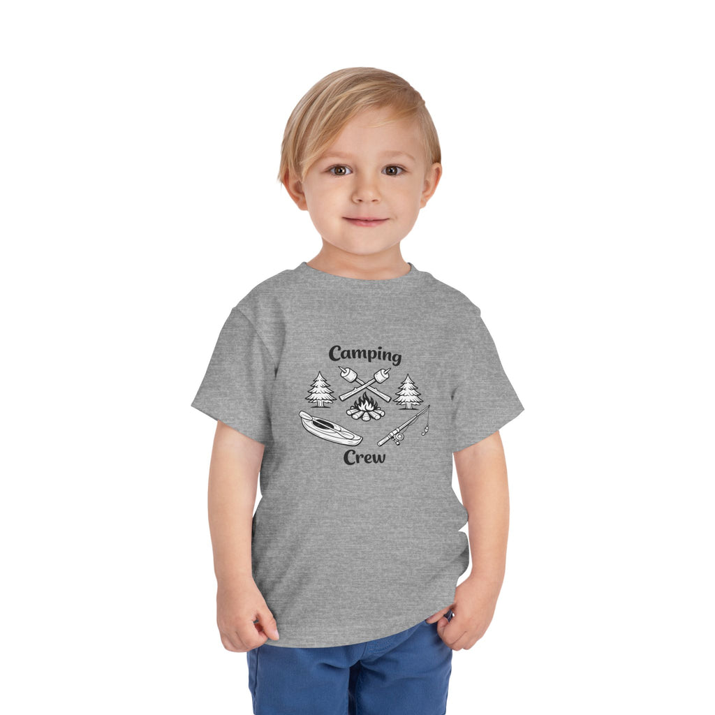 Camping Crew Toddler Tee | Kids Outdoor Camping Shirt, Kayak Fishing Bonfire Design