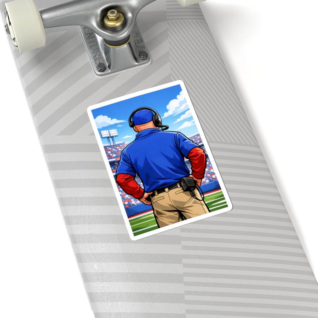 Buffalo Football Coach Illustration Stickers | Kiss-Cut Coach Sticker