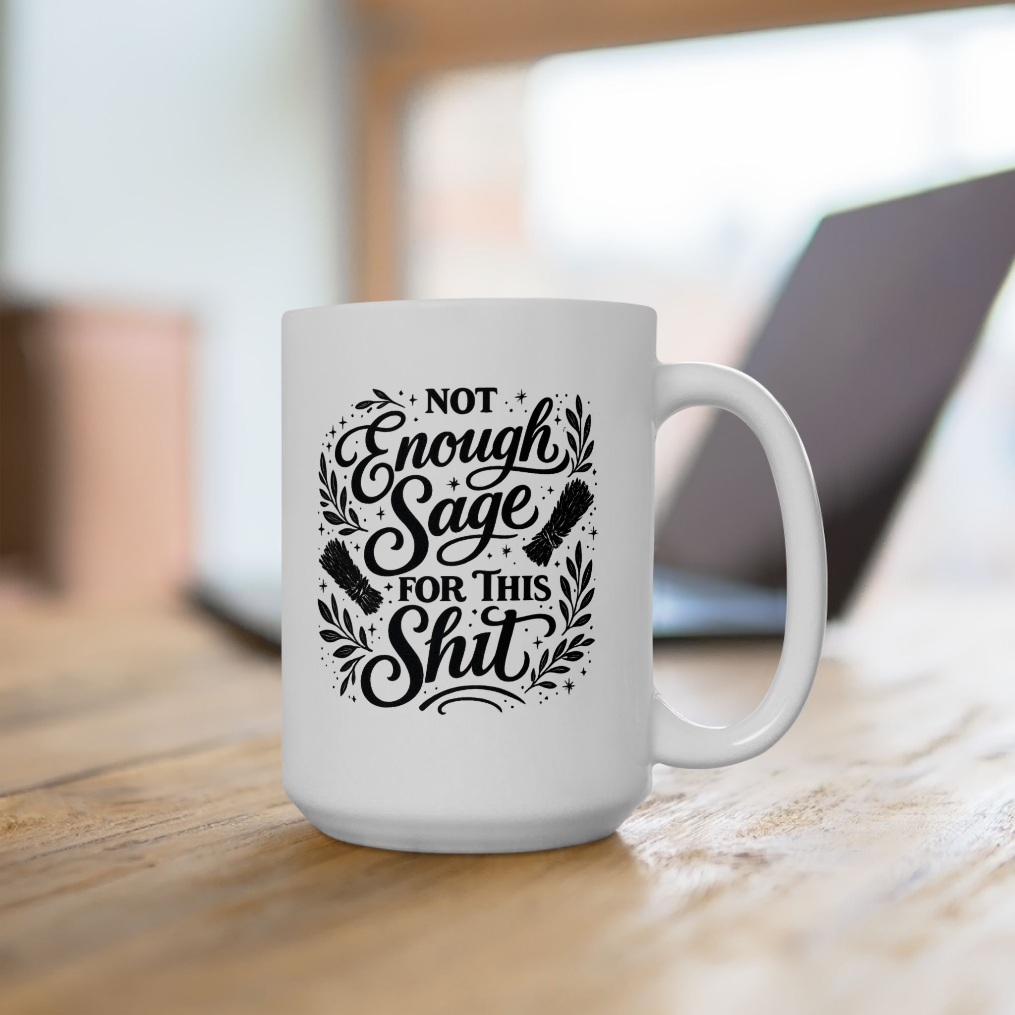 Inspirational Ceramic Mug — "Be Kind & Brave" Floral Typography (11oz, 15oz)