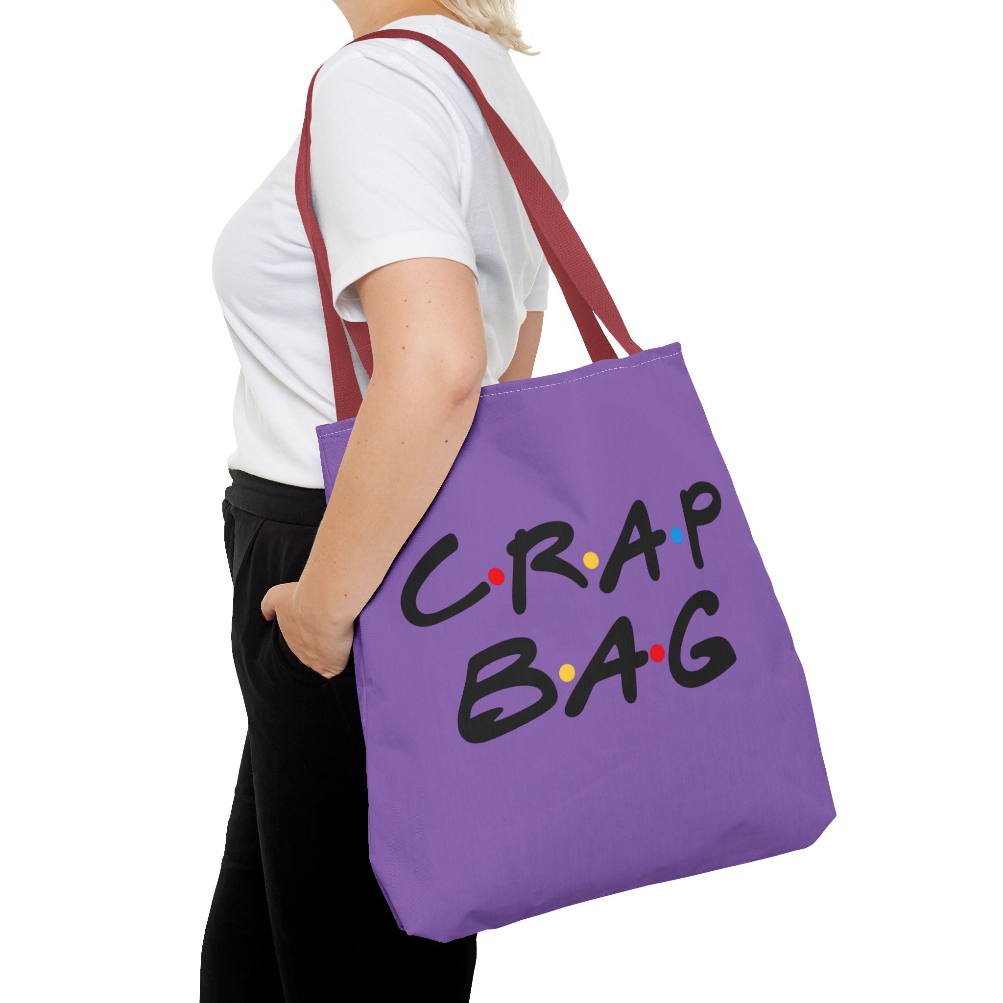 Friends Crap Bag Tote Bag | Purple All-Over Print Tote