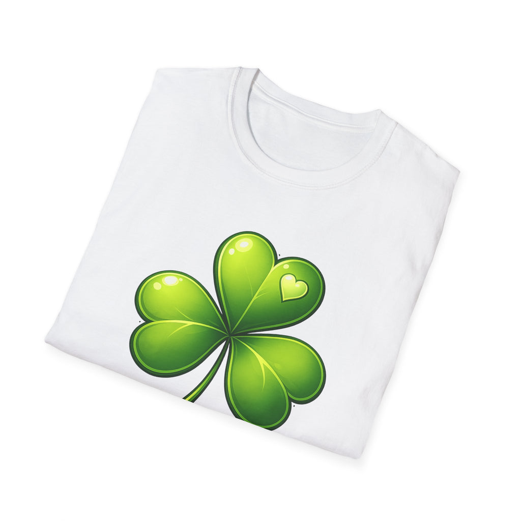 Green Shamrock with heart T-Shirt | Shamrock St. Patrick's Day Tee