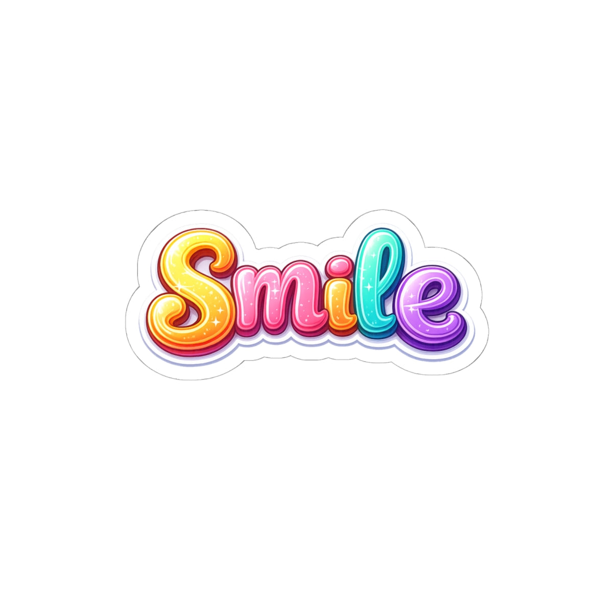 Smile rainbow script Sticker | kiss-cut vinyl decal
