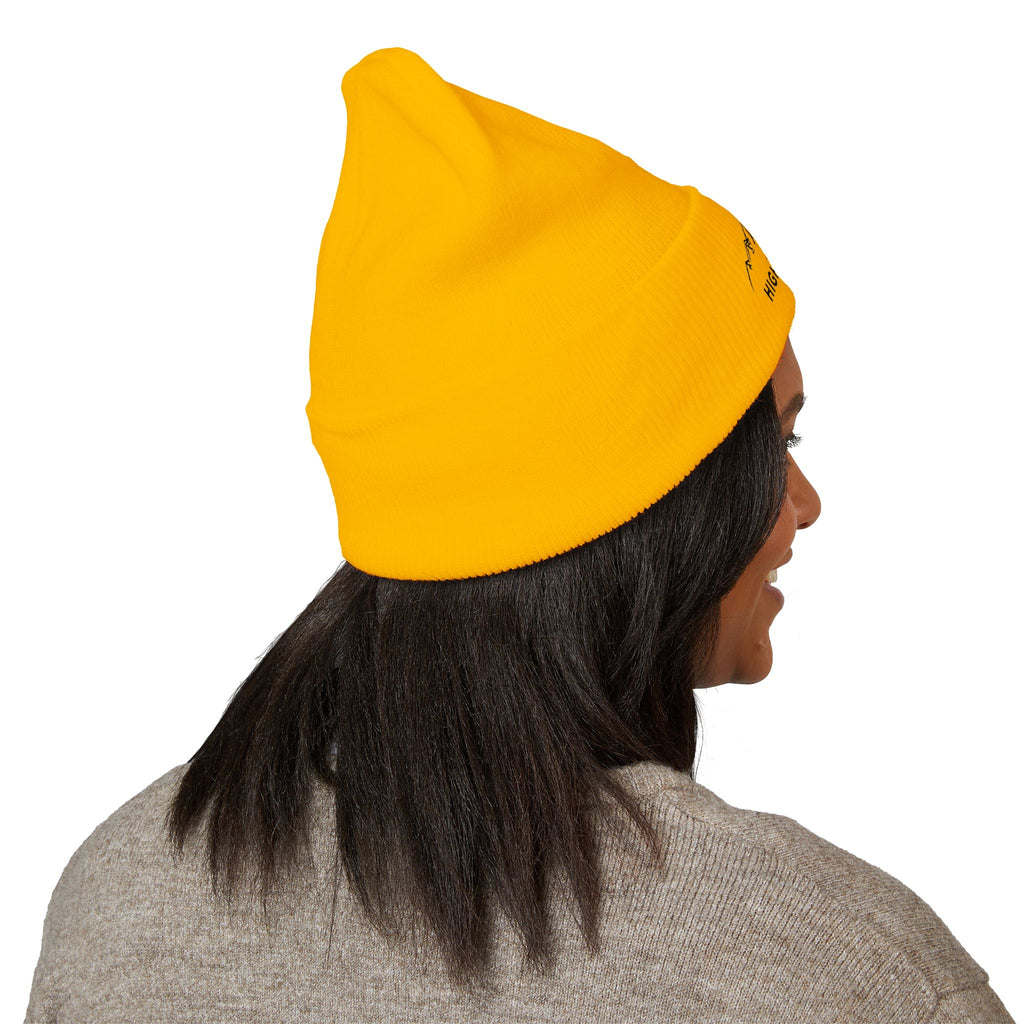 Embroidered Mountain Logo Beanie, Winter Ski Accessories, Outdoor Adventure Hat, Nature Lover Gift, Ski Trip Apparel