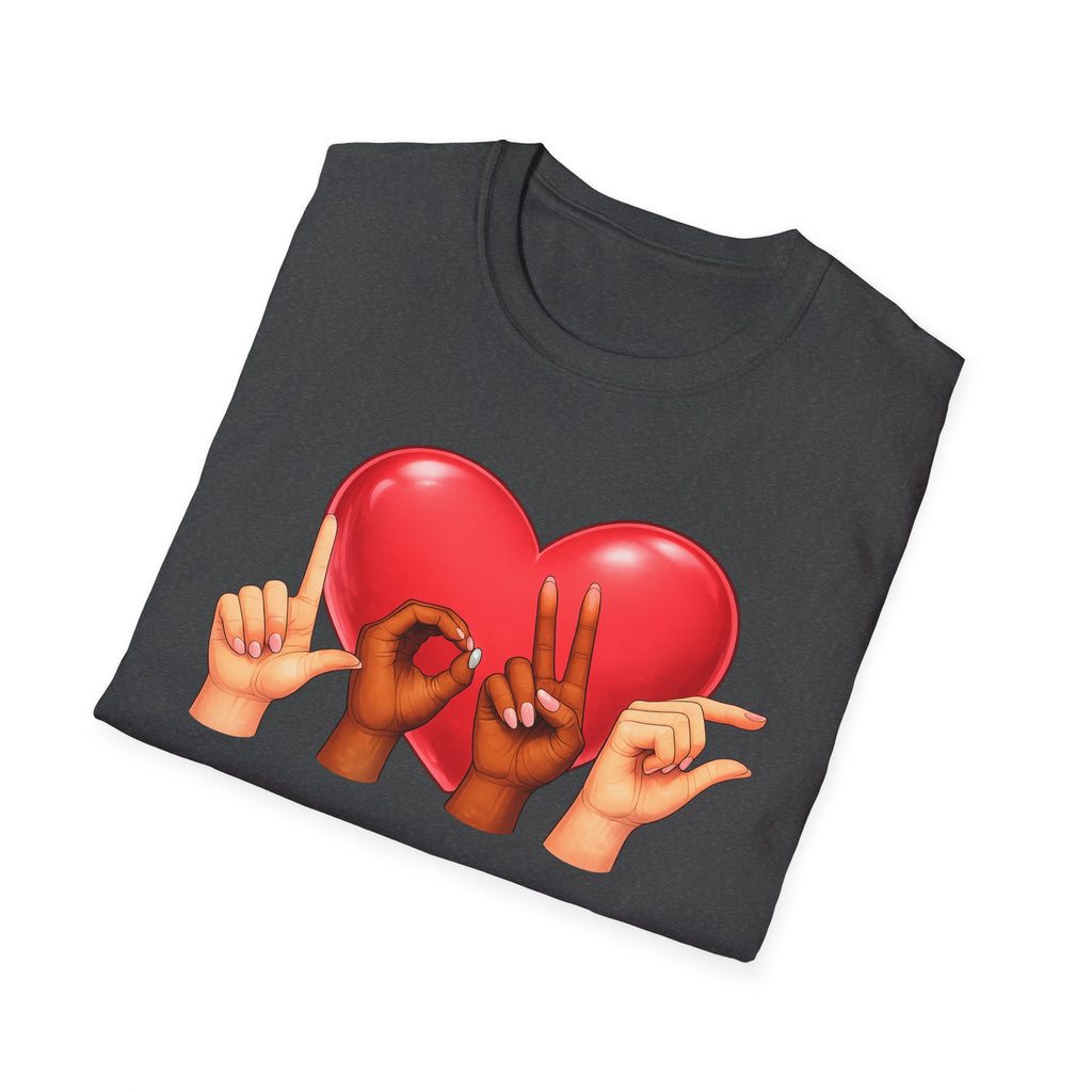 ASL Hands Love Heart T-Shirt | Hand Sign Heart Tee