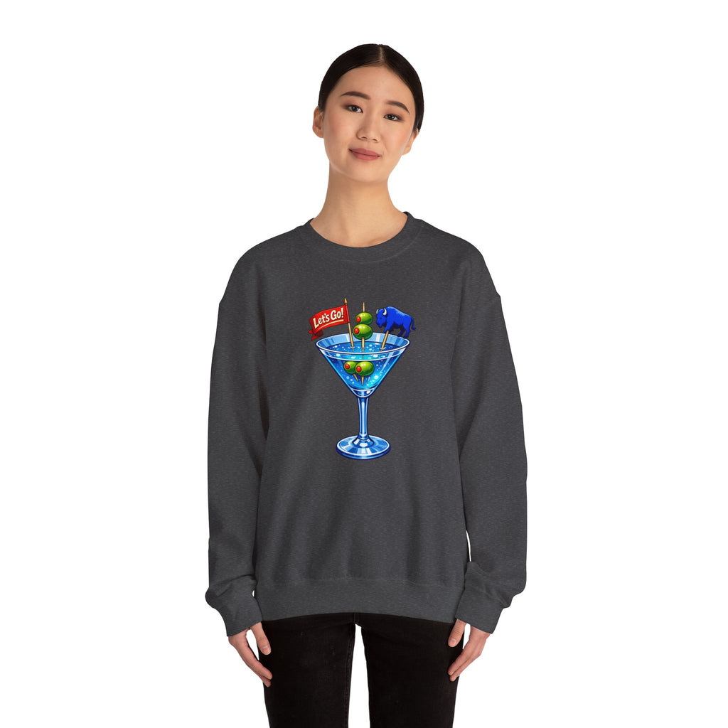Blue Buffalo Martini Illustration Sweatshirt | Cocktail Graphic Crewneck