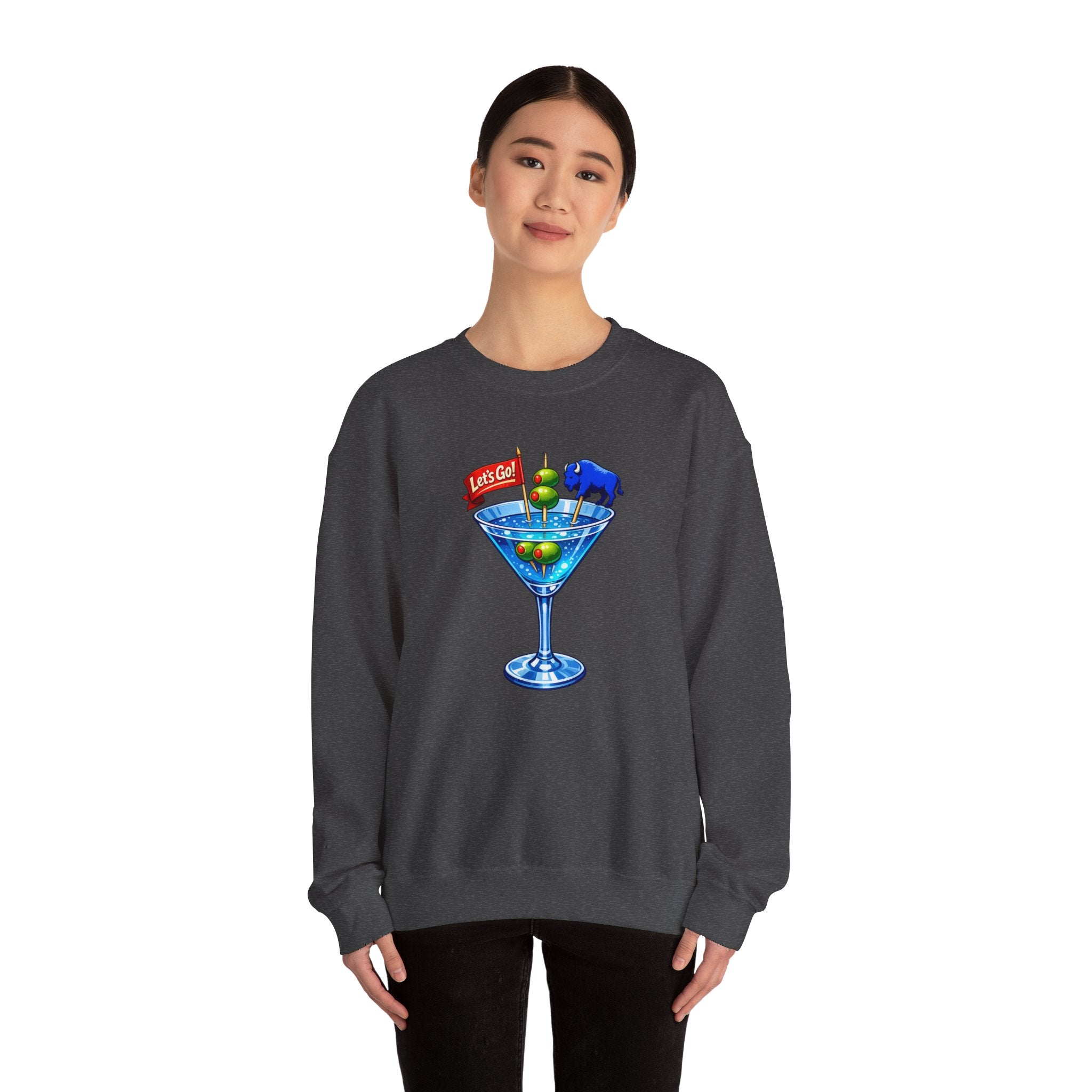 Blue Buffalo Martini Illustration Sweatshirt | Cocktail Graphic Crewneck