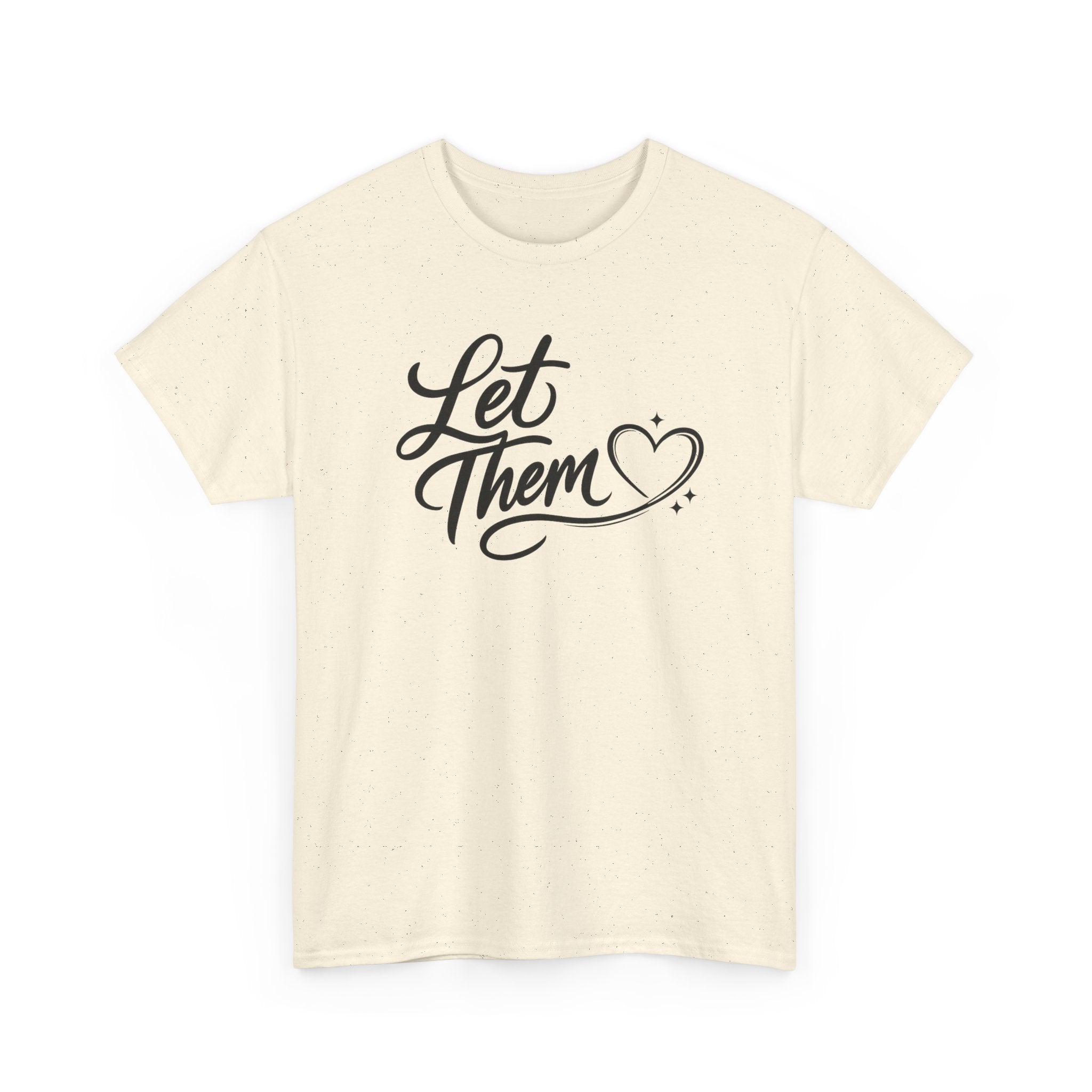 Let Them Script Heart T-Shirt | Handlettered Typography, Minimal Tee