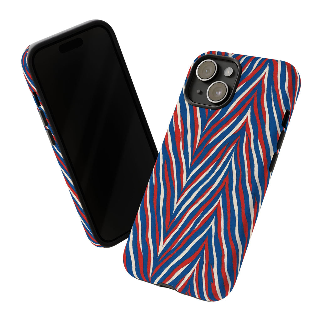 Red White Blue Zebra Stripe Tough Case | Patriotic Phone Cover