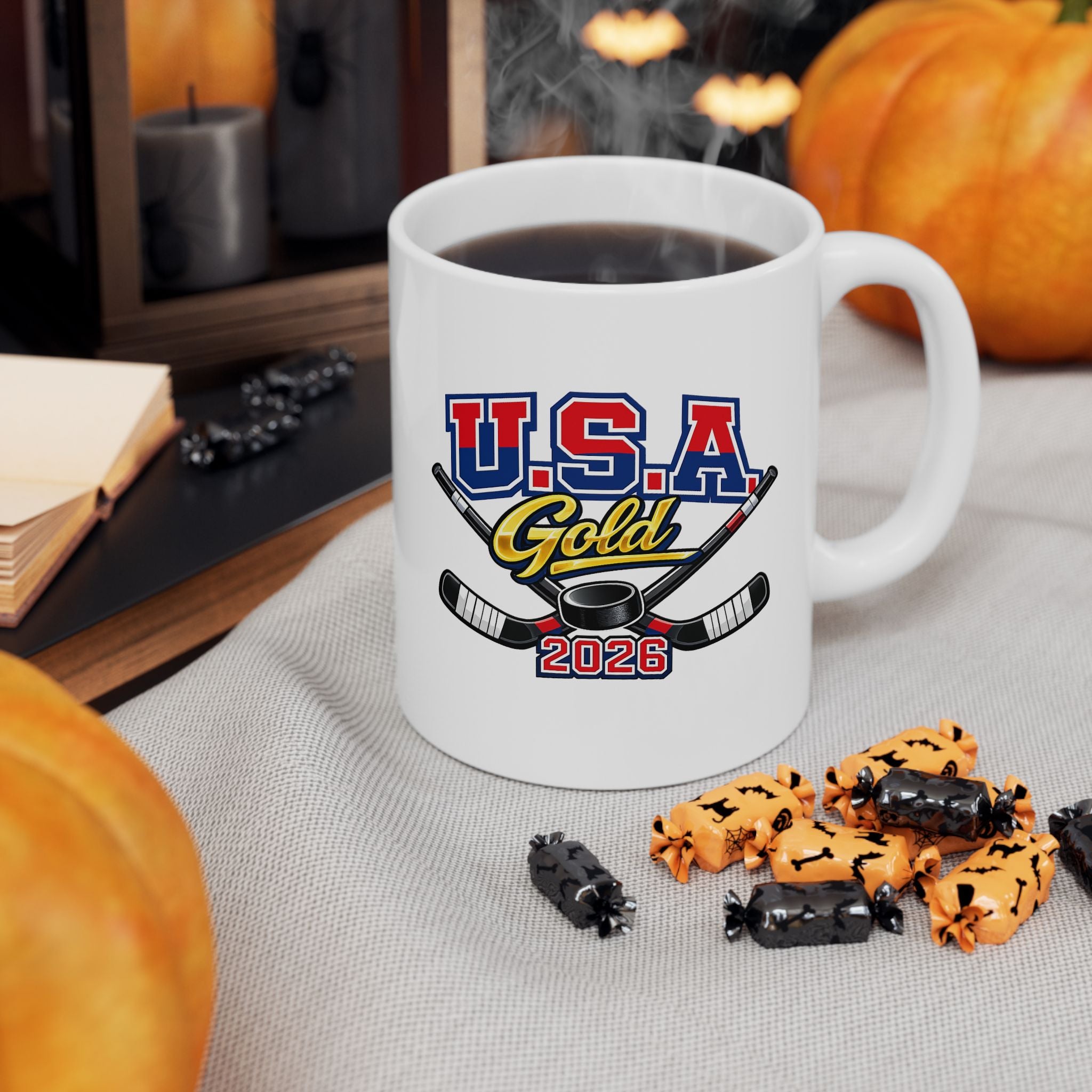 Hockey USA 2026 Ceramic Mug - USA Hockey Logo Coffee Cup (11oz & 15oz)