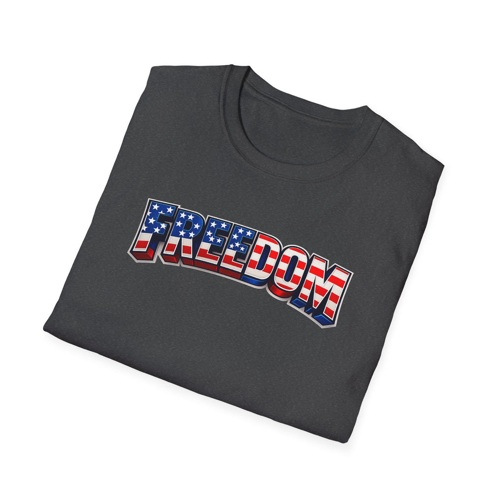 Freedom Flag T-Shirt — Patriotic USA Stars & Stripes Tee for 4th of July