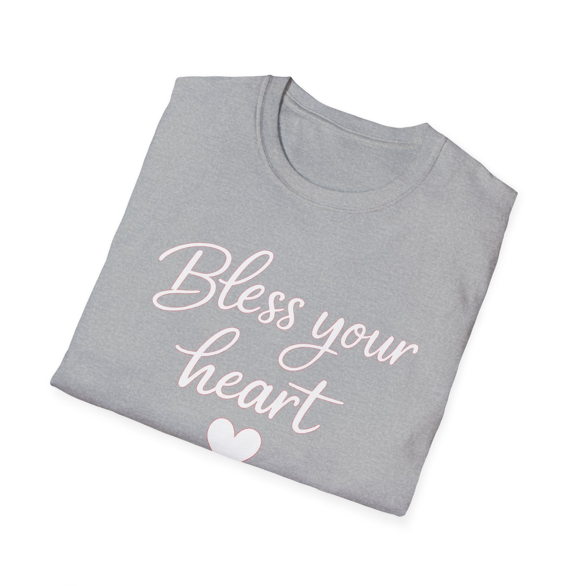 Bless Your Heart T-Shirt | Southern Phrase, Script Heart Design