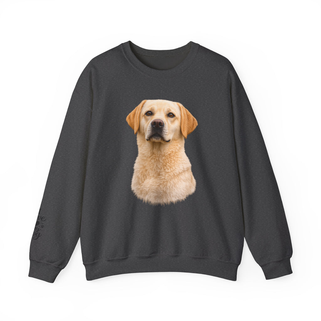 Yellow Labrador Retriever Portrait Sweatshirt | Dog Face Crewneck