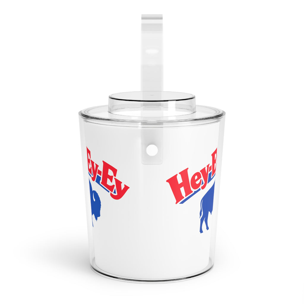 Hey-Ey-Ey-Ey Buffalo Graphic Ice Bucket | Acrylic Ice Bucket with Tongs