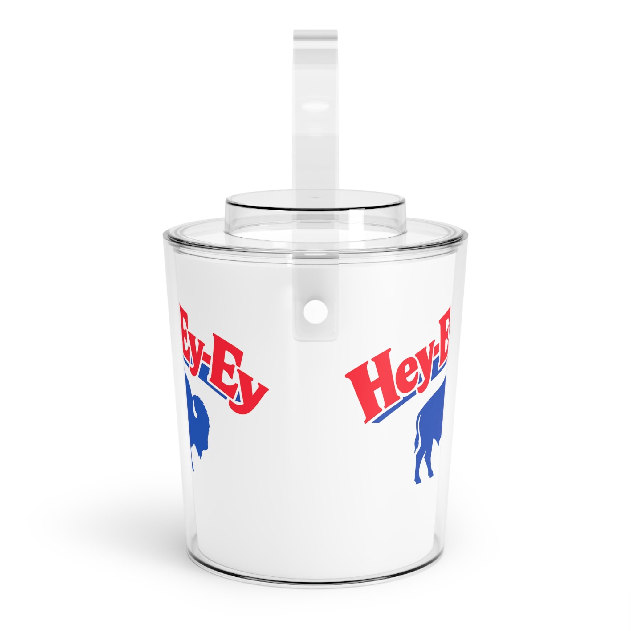 Hey-Ey-Ey-Ey Buffalo Graphic Ice Bucket | Acrylic Ice Bucket with Tongs