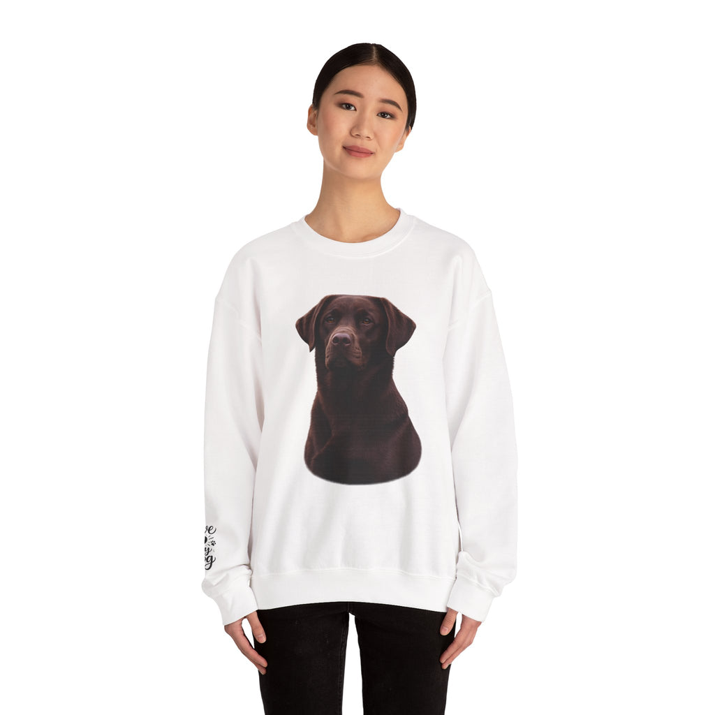 Chocolate Labrador Portrait Sweatshirt | Dog Face Crewneck
