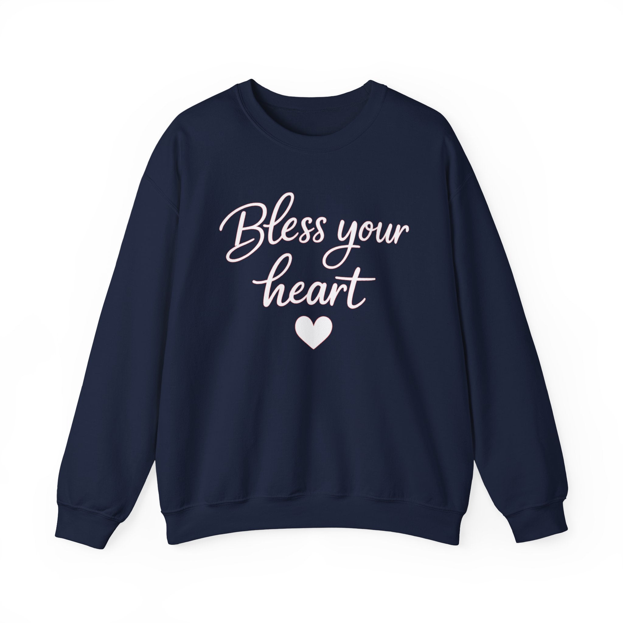 Bless Your Heart crewneck sweatshirt | Script text with heart design