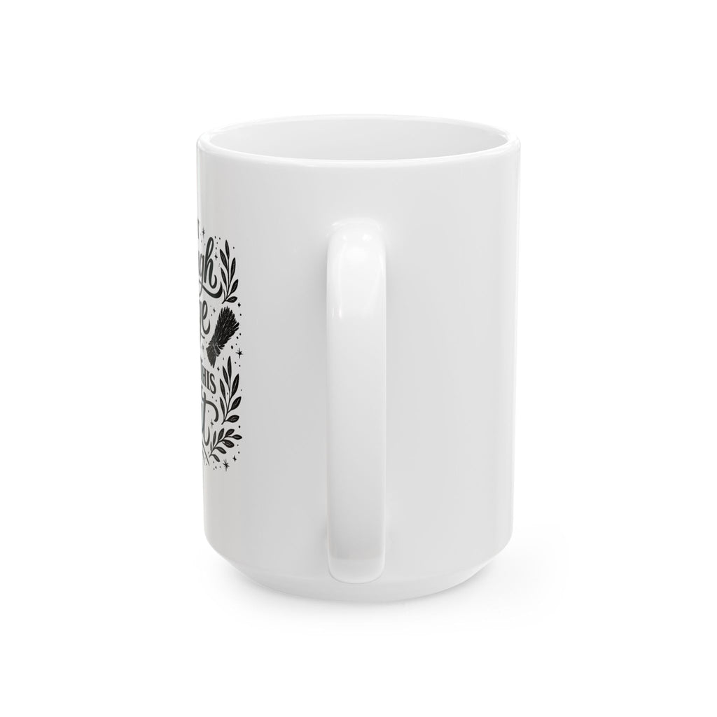 Inspirational Ceramic Mug — "Be Kind & Brave" Floral Typography (11oz, 15oz)