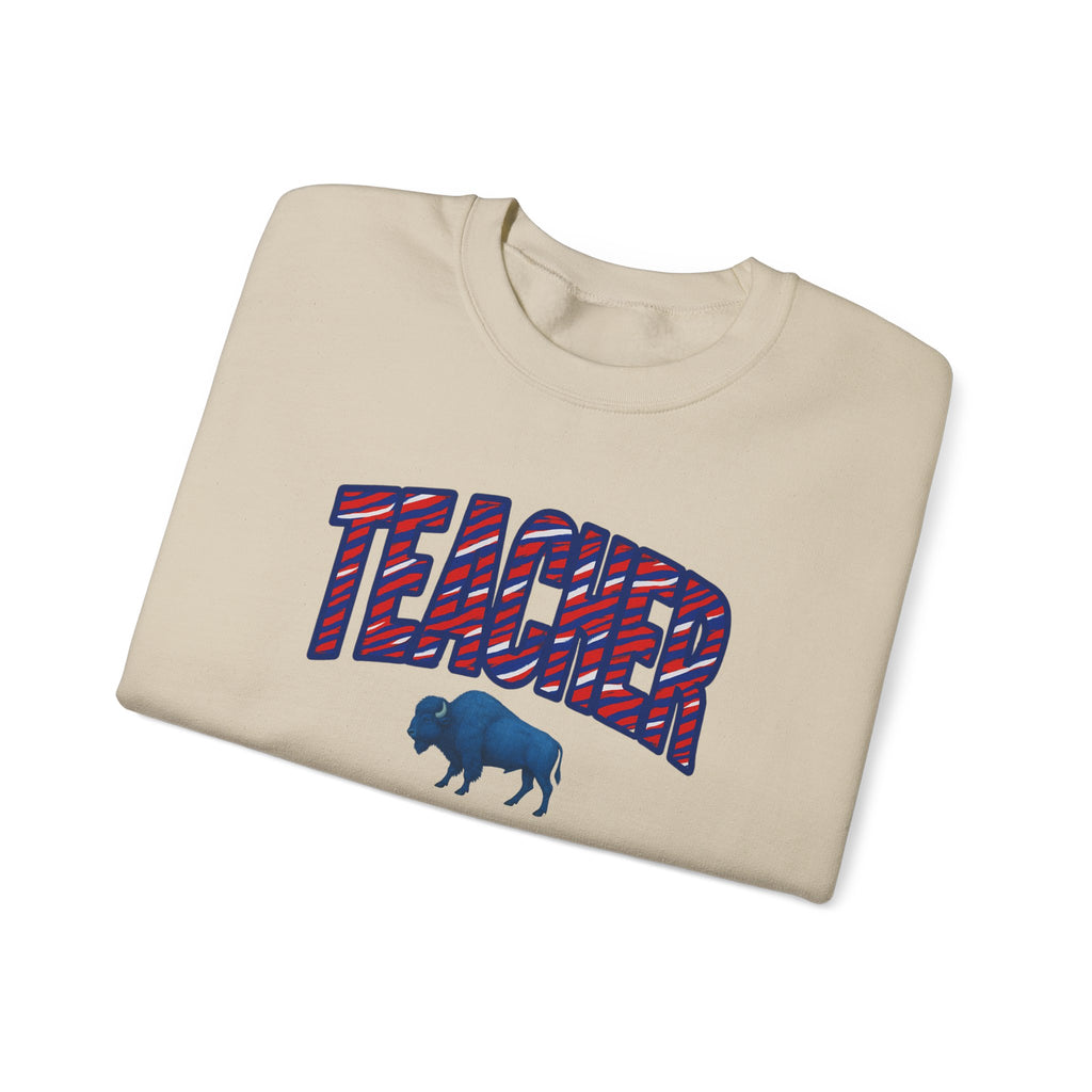 Teacher buffalo plaid arch Sweatshirt | Teacher crewneck