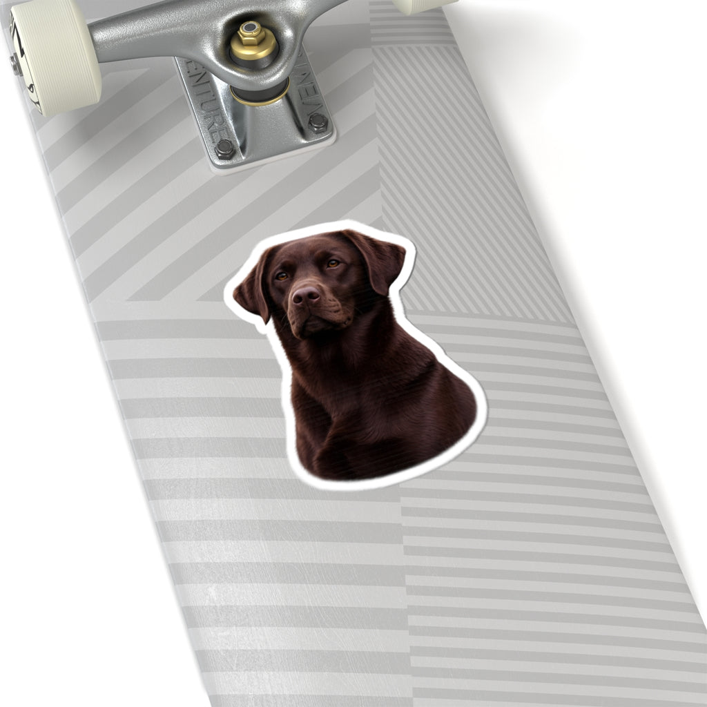 Chocolate Labrador Portrait Sticker | Kiss-Cut Sticker