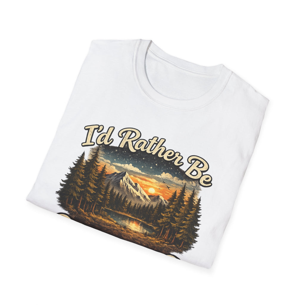 I'd Rather Be Camping T-Shirt | Mountain Forest Sunset Camping Shirt