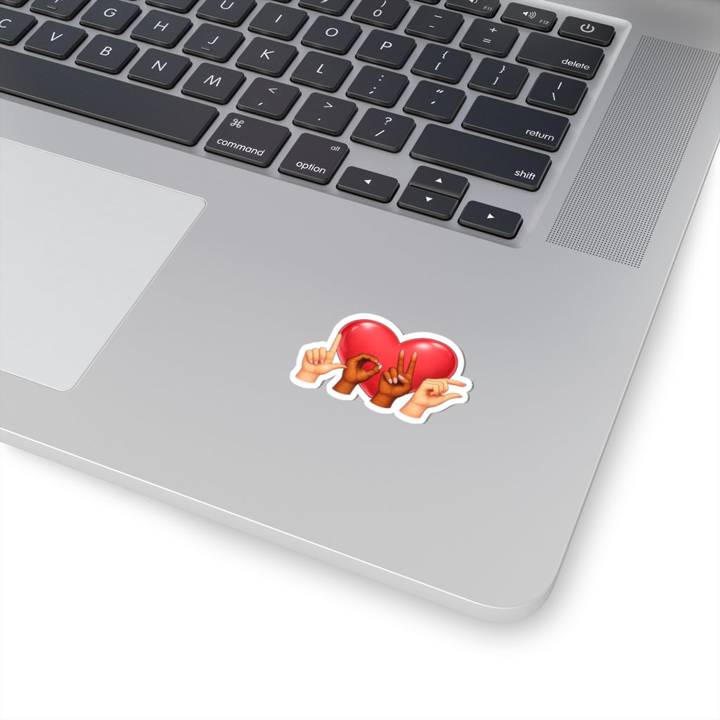 ASL Love Hands Heart sticker | Kiss-cut sticker