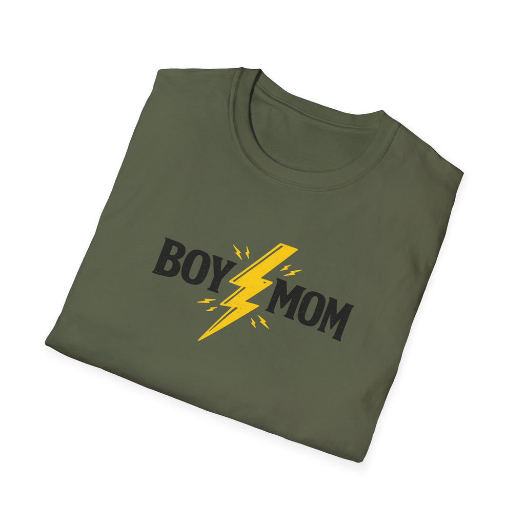 Boy Mom Lightning T-Shirt — Graphic Mom Tee for Proud Boys’ Moms