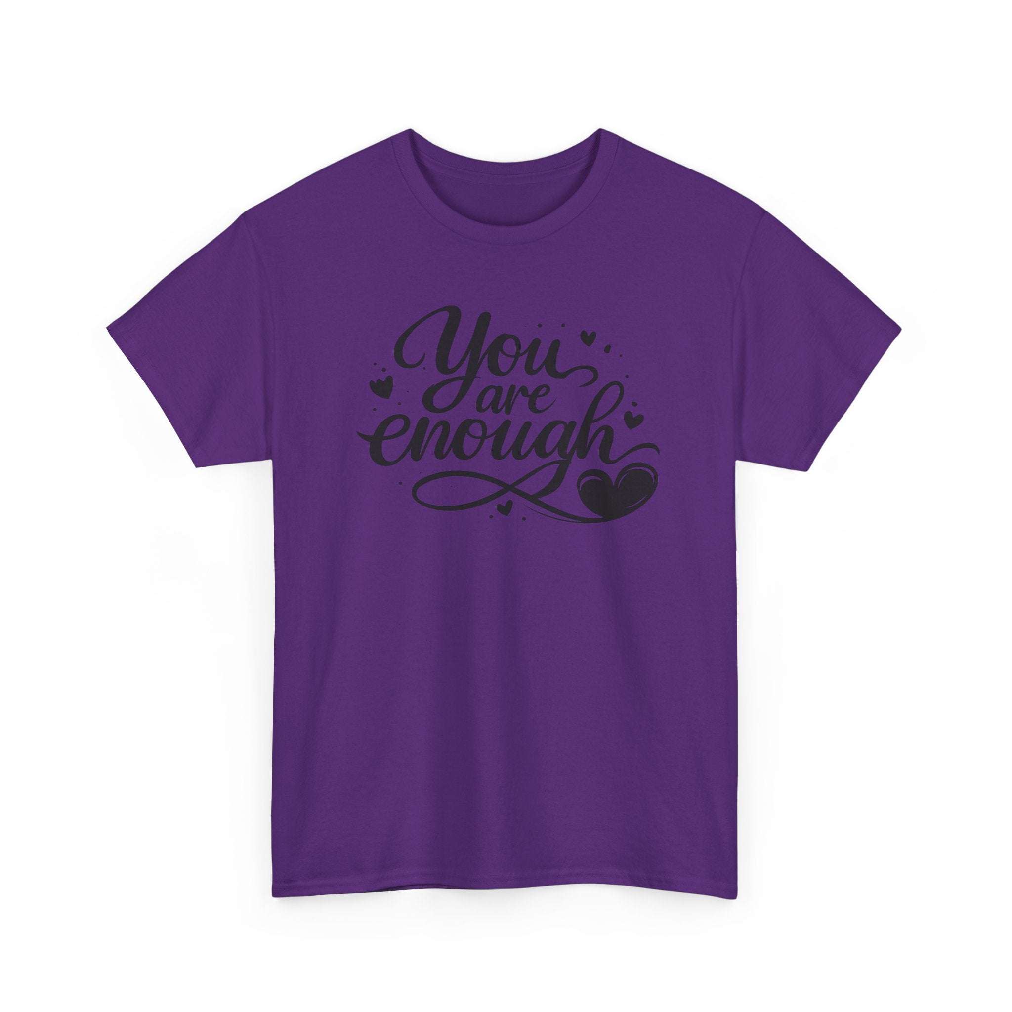 You Are Enough T-Shirt | Inspirational Typography, Heart Design