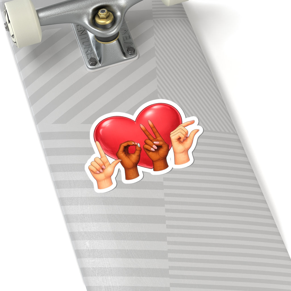 ASL Love Hands Heart sticker | Kiss-cut sticker