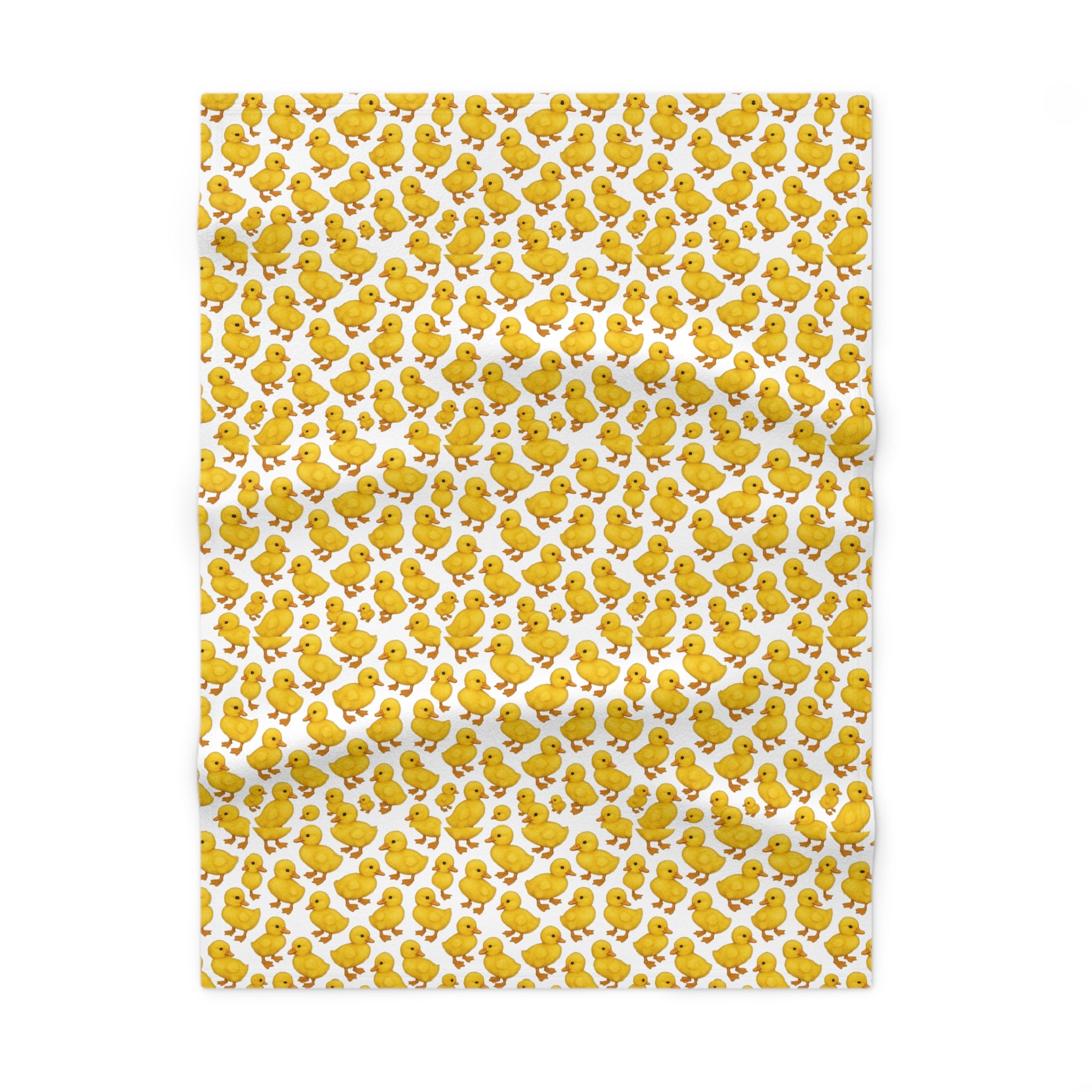Yellow Duck Pattern Baby Blanket | Cute Chick Fleece Throw