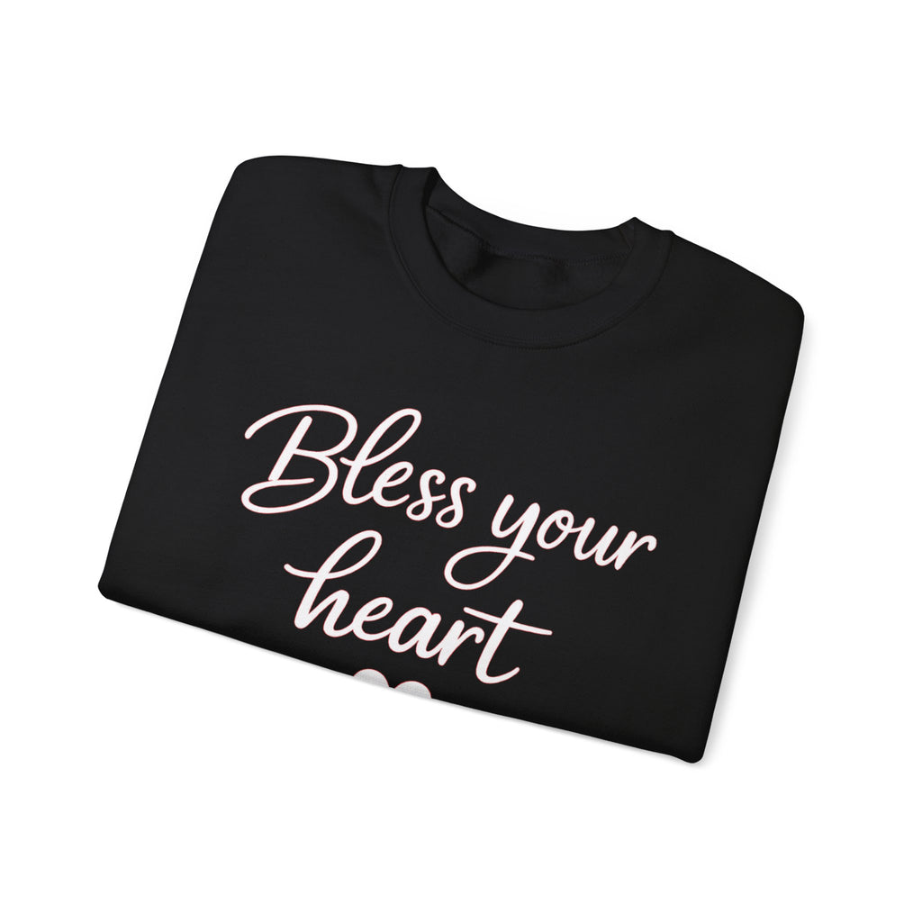 Bless Your Heart crewneck sweatshirt | Script text with heart design