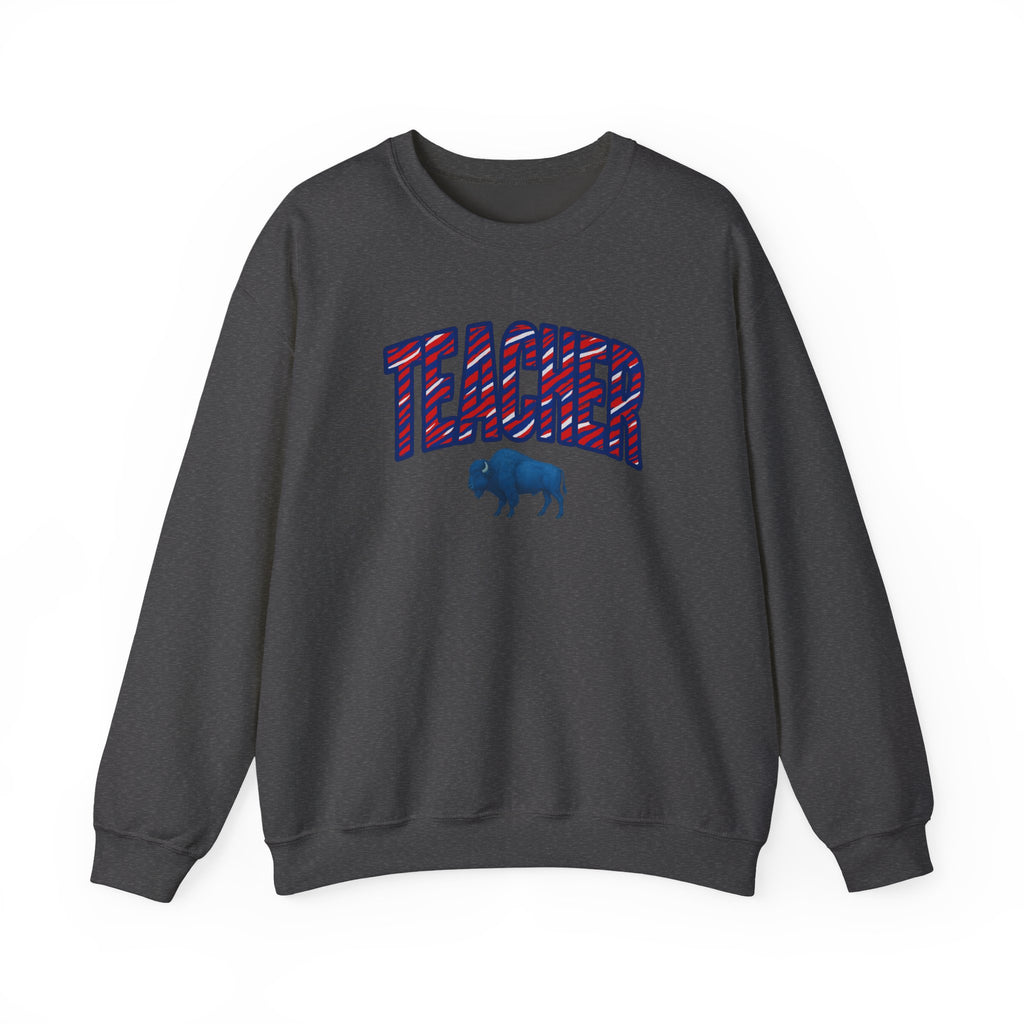 Teacher buffalo plaid arch Sweatshirt | Teacher crewneck