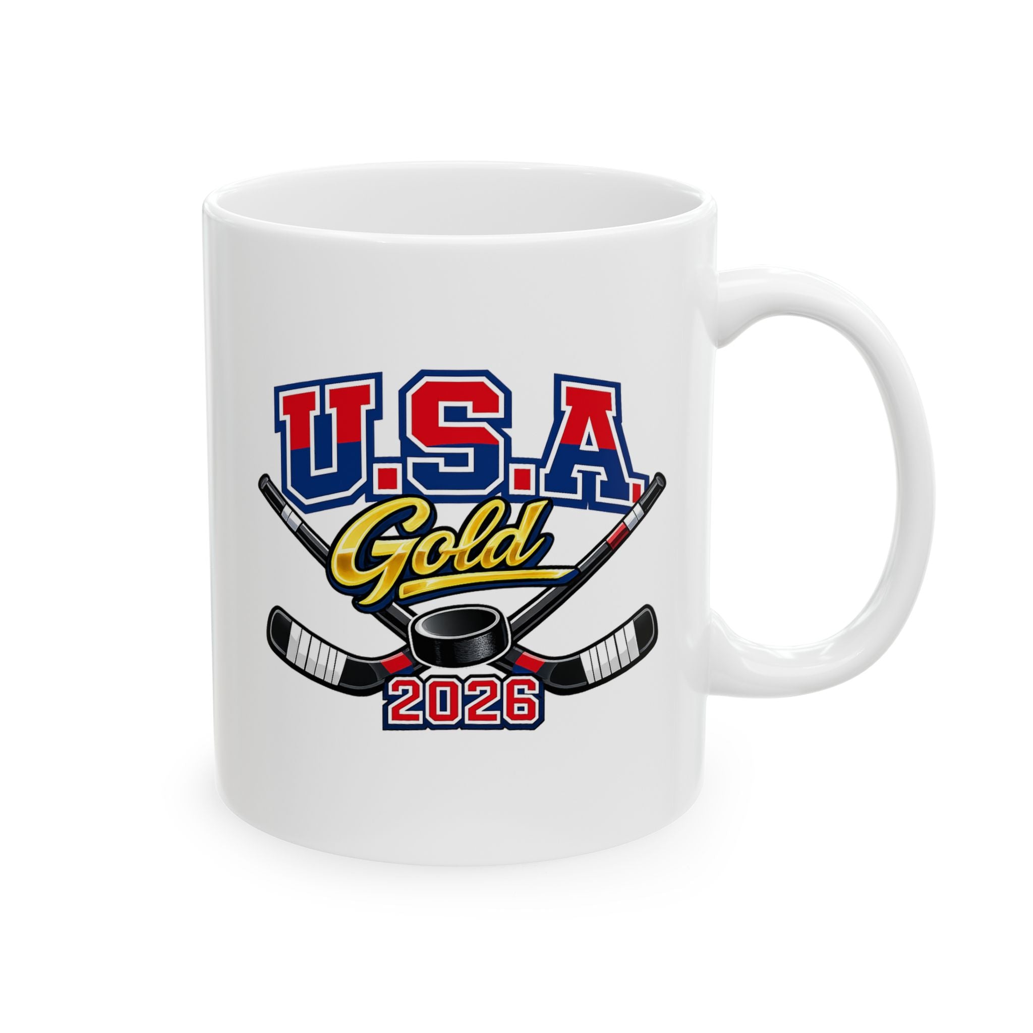 Hockey USA 2026 Ceramic Mug - USA Hockey Logo Coffee Cup (11oz & 15oz)
