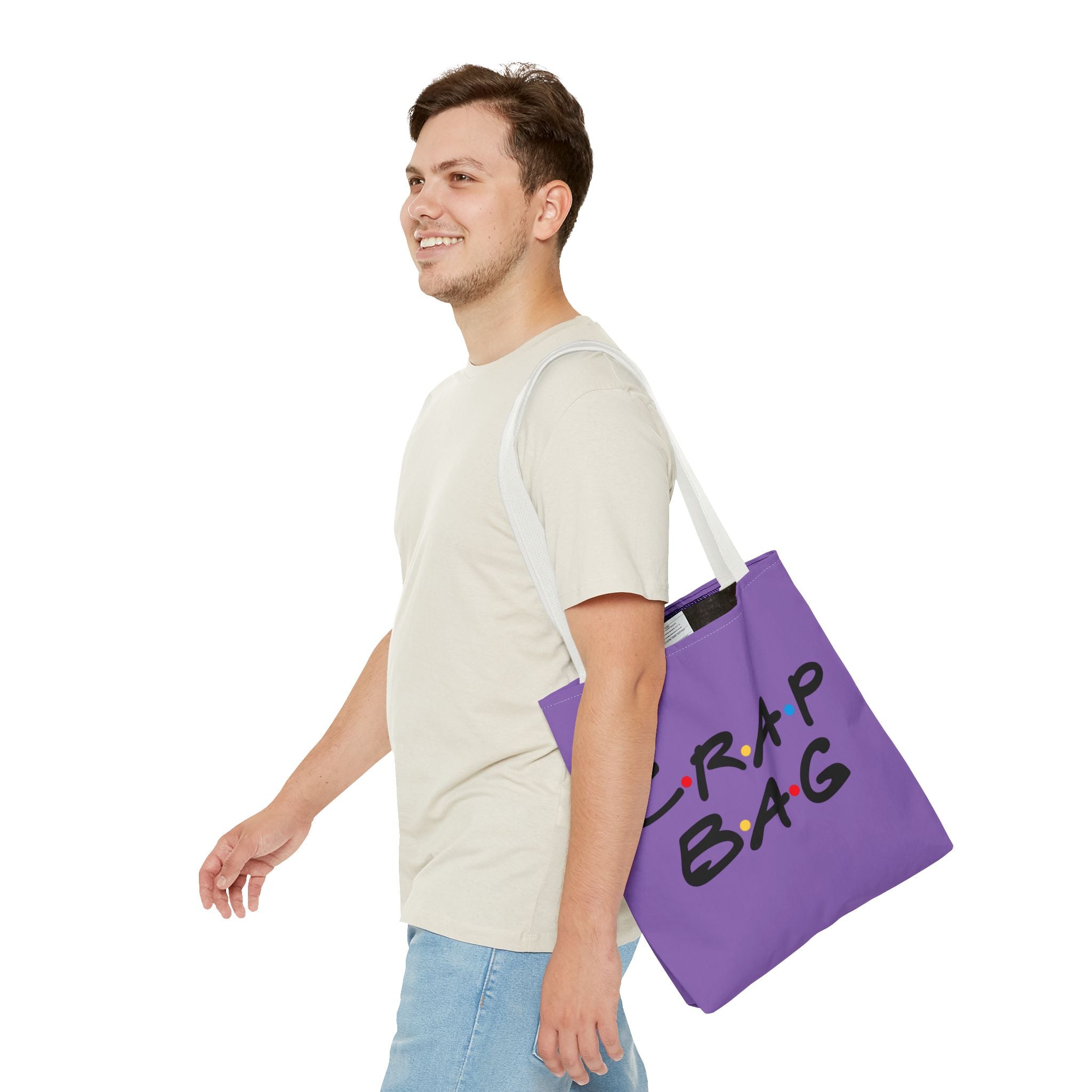 Friends Crap Bag Tote Bag | Purple All-Over Print Tote