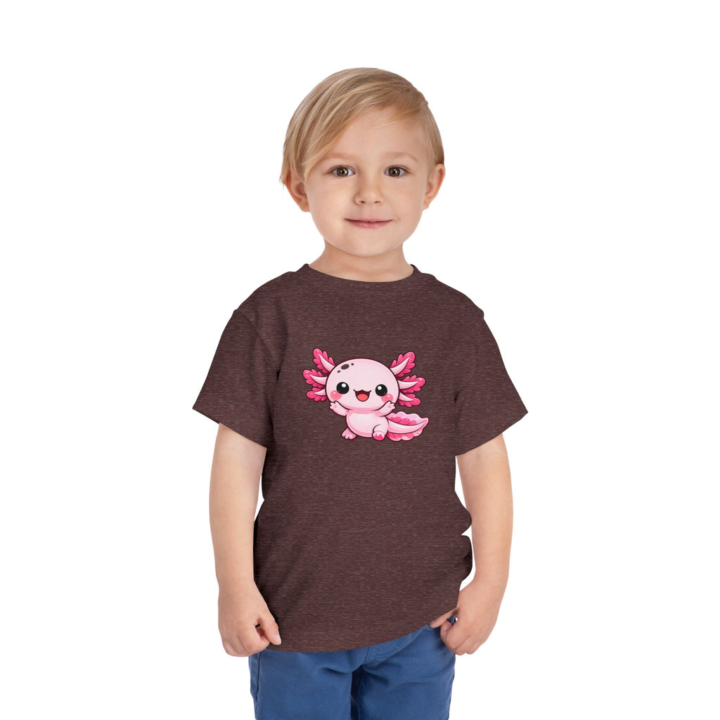 Pink Axolotl Illustration Toddler Tee | Cute Amphibian Shirt
