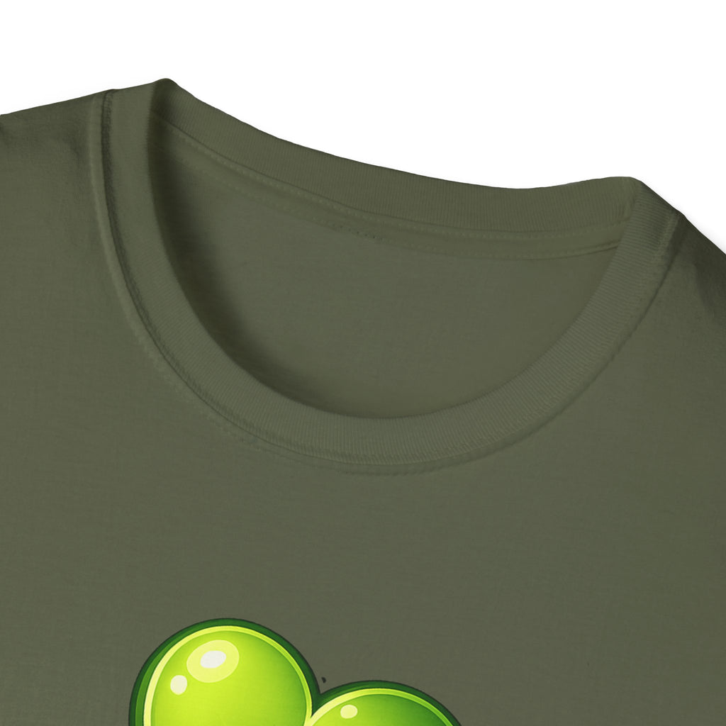 Green Shamrock with heart T-Shirt | Shamrock St. Patrick's Day Tee