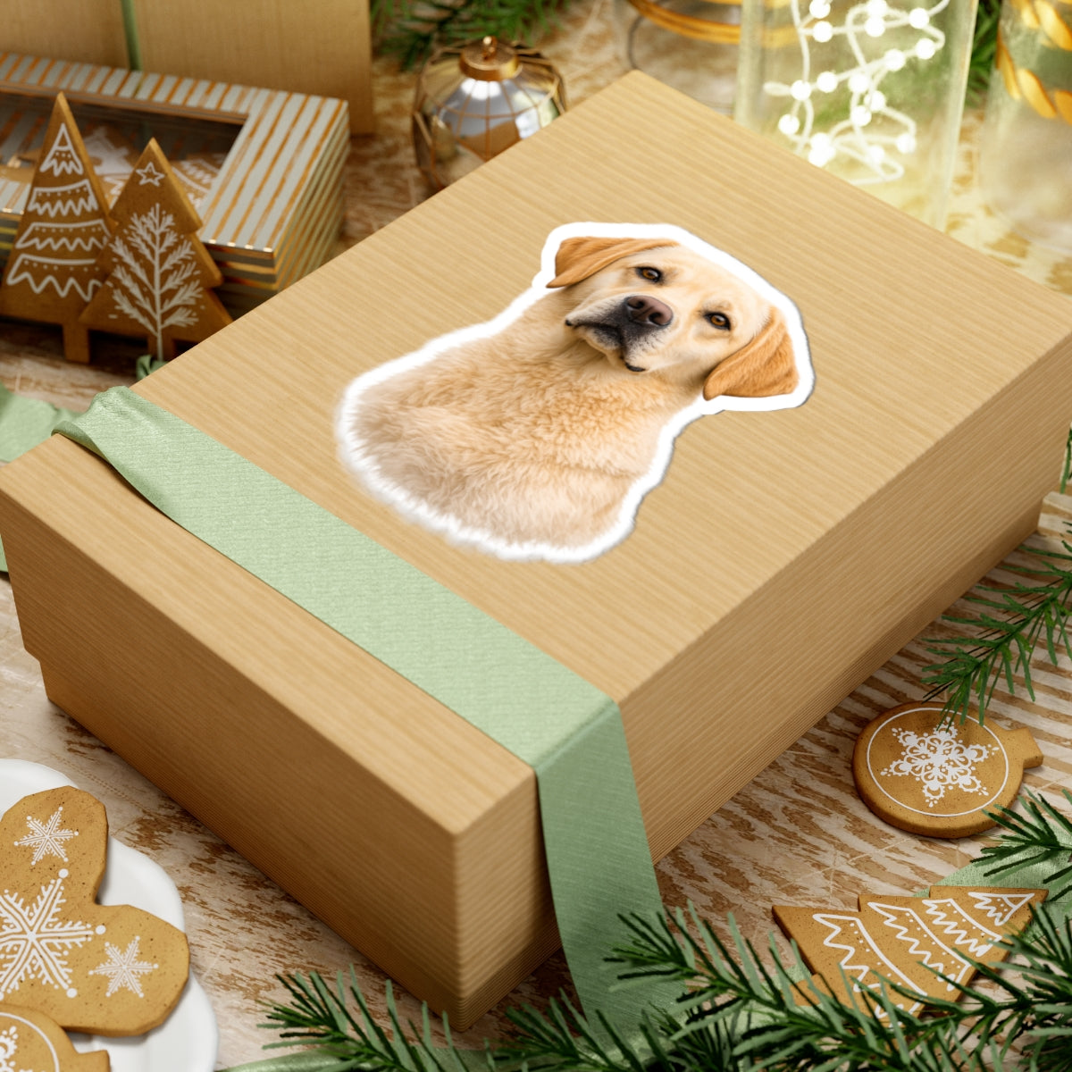 Yellow Labrador Portrait Sticker | Kiss-Cut Dog Sticker