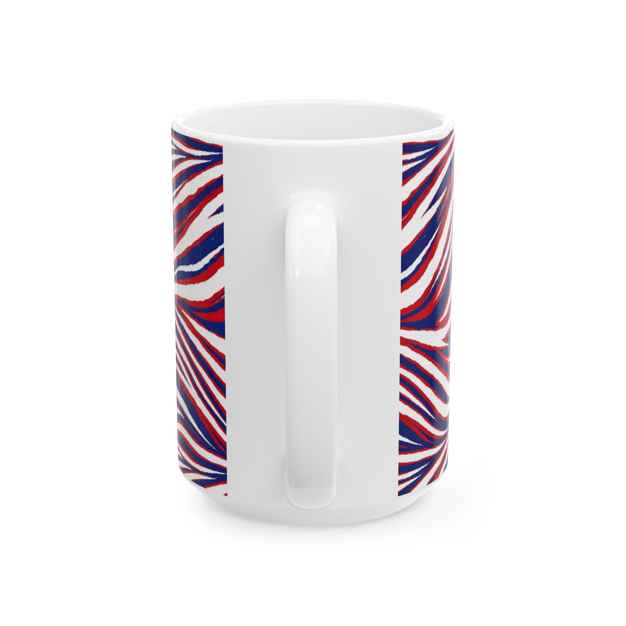 Buffalo Red White Blue Abstract Wave Mug | Ceramic Coffee Mug