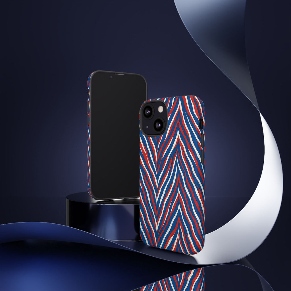 Red White Blue Zebra Stripe Tough Case | Patriotic Phone Cover