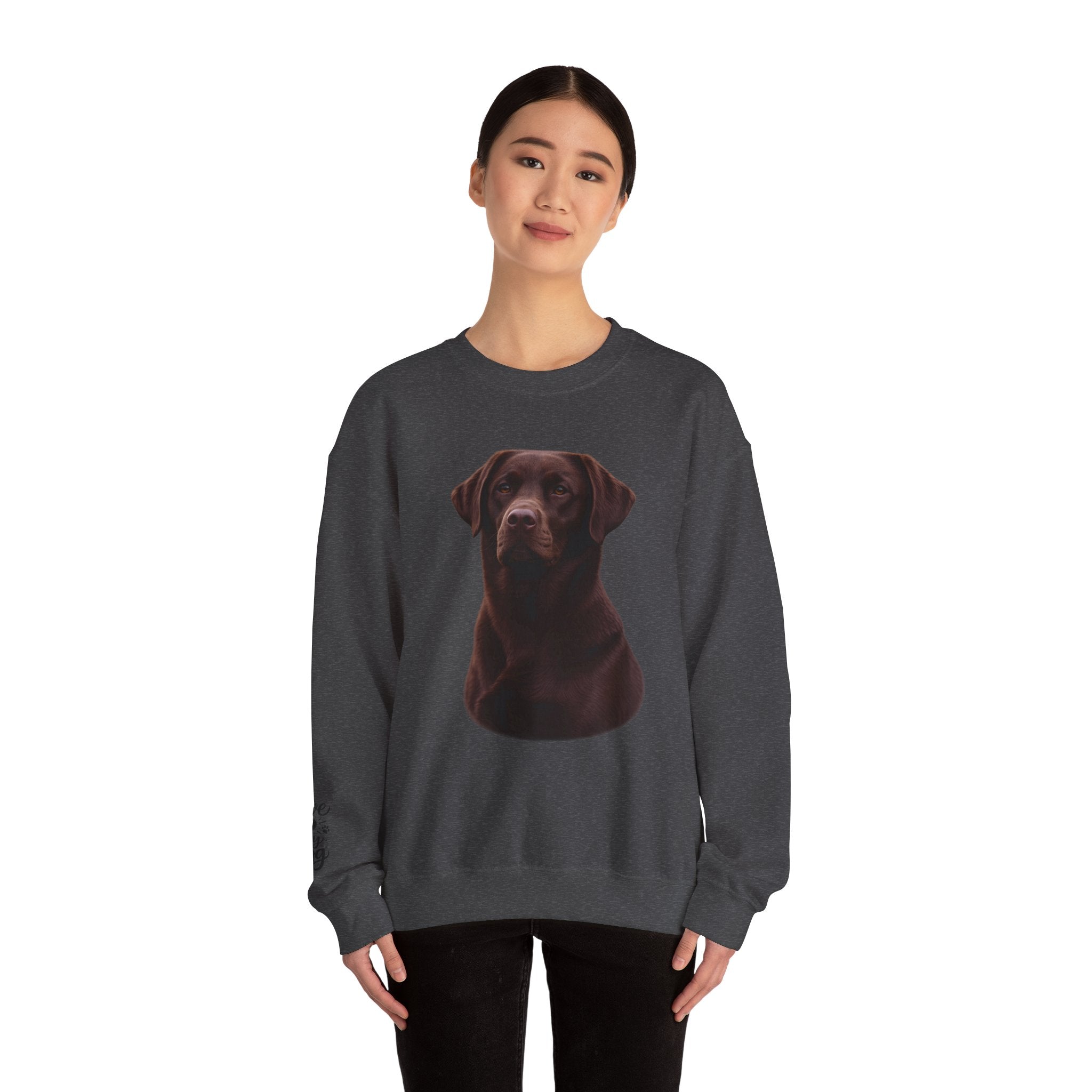 Chocolate Labrador Portrait Sweatshirt | Dog Face Crewneck