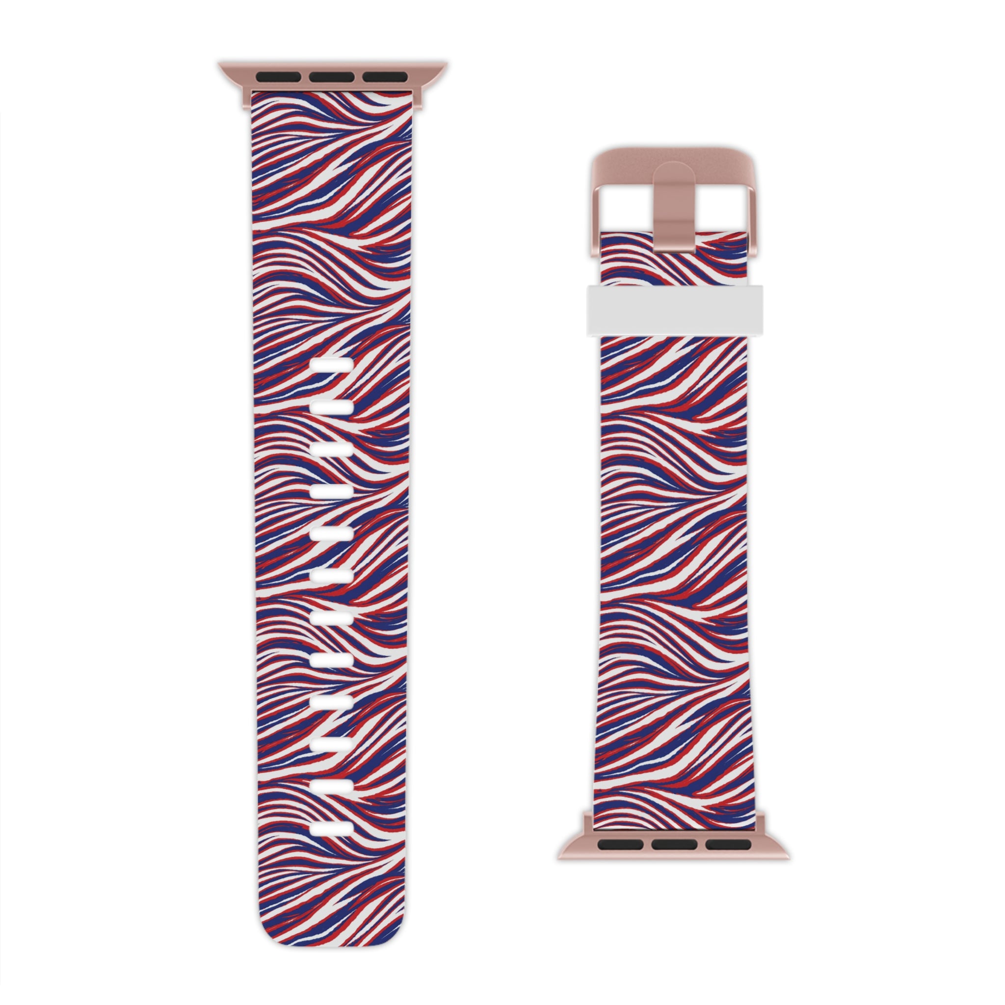 Apple Watch Band — Red, White & Blue Wavy Stripes (Patriotic Abstract)